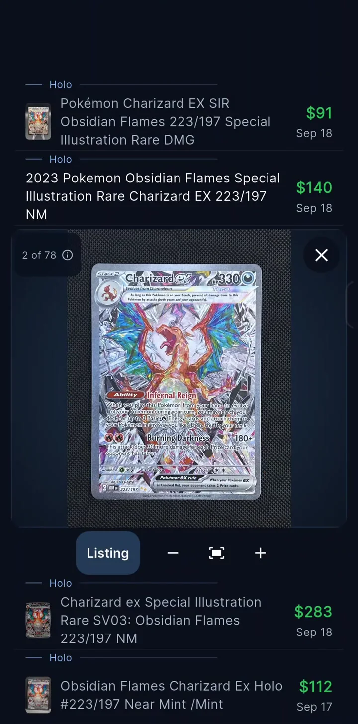 Inspect a sold eBay listing photo in the app